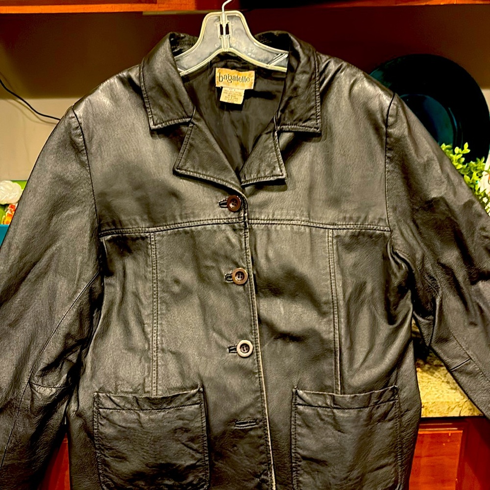 Bagatelle Black Leather slightly used jacket!